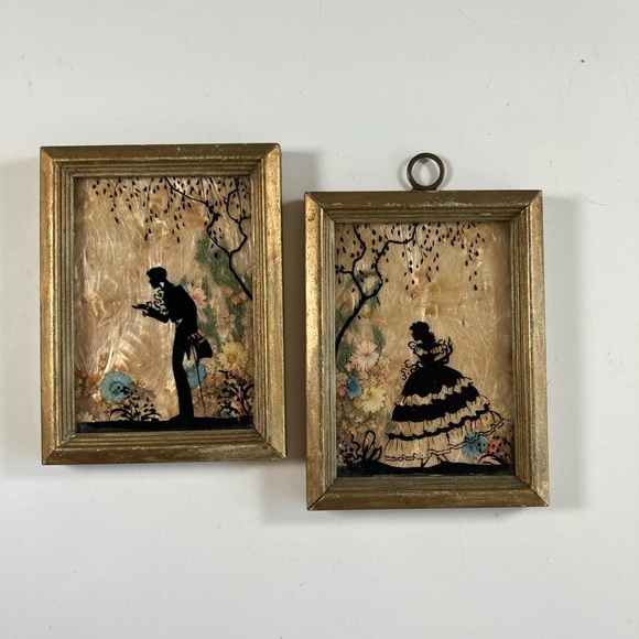 Vintage 1930s Flowercraft Milkweed Silhouette Mini Pictures - Picture 1 of 15